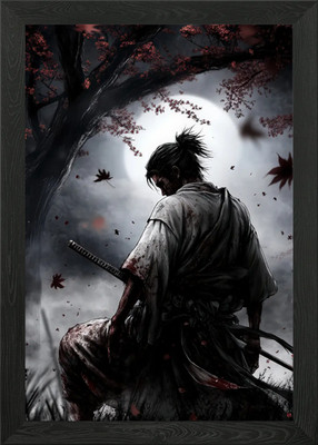 Samurai Krieger Kunstwerk gerahmtes Wandbild Poster Leinwanddruck Bild