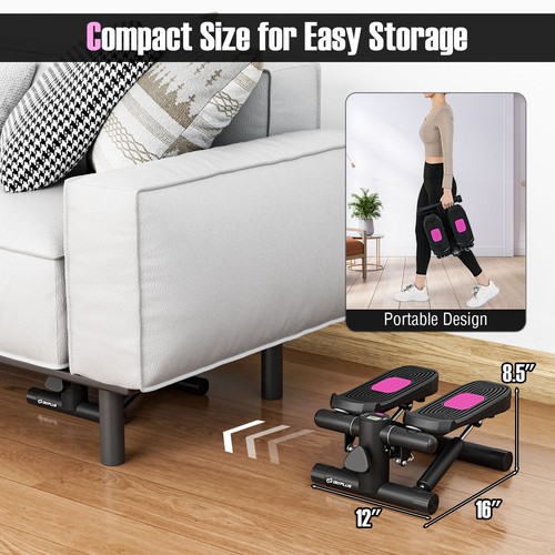 Mini Stepper for Exercise at Home w/ Resistance Bands Adjustable Height - Picture 2 of 10