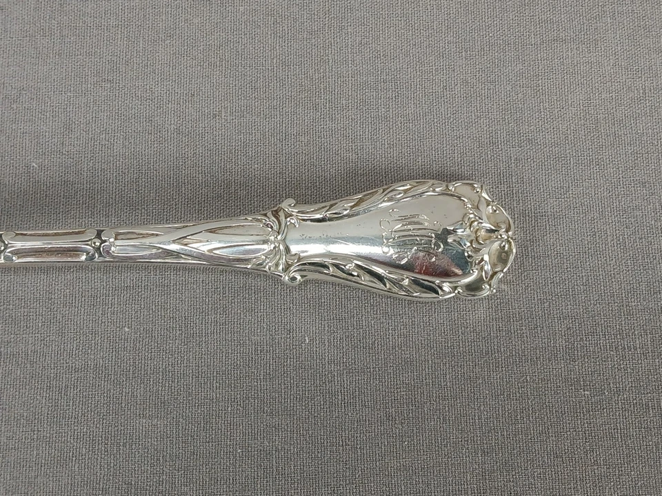 Vintage Kirk Quadrille Pattern Sterling Silver Monogrammed Cream Soup Spoon - Image 2 of 4