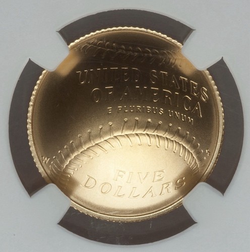 2014-W Baseball Hall of Fame 5 $ NGC MS 70 Gold Modern Commemorative - Bild 4 von 4