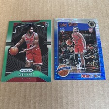 COLBY WHITE RC 2019 Prizm GREEN #253 & Hoops Premium BLUE WHITE #295 Bulls (f8)