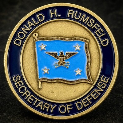 AUTHENTIC Donald H Rumsfeld SECDEF Pentagon Secretary Defense Challenge Coin