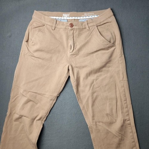Mugsy Jeans Belmonts Pants Mens 33x28 Khaki Chino Stretch Slim Fit Casual - Picture 2 of 12