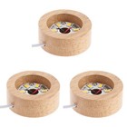  3pcs LED Light Display Pedestal Wooden Light Base Crystal Ball Round Display