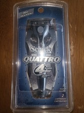 Schick Quattro 4 Blades Razor And 2 Cartridge 2003 Original New Old Stock