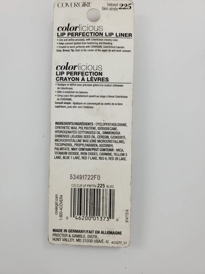 Delineador de labios CoverGirl Colorlicious Lip Perfection Beloved 225 nuevo Foto 2 de 4