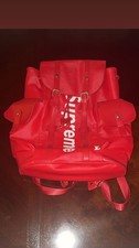 Red And white backpack