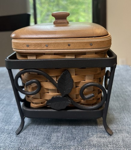 Longaberger Basket Seedling From At Home Collection And Wrought Iron Stand