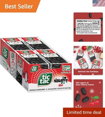 Delicious Naughty or Nice Sour Cherry Hard Mints - 12 Count for Holiday Cheer