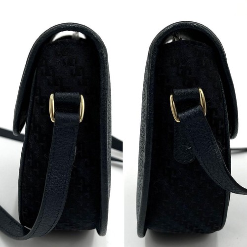 Vintage Gucci GG Flap Shoulder Bag Leather Black - Picture 3 of 12