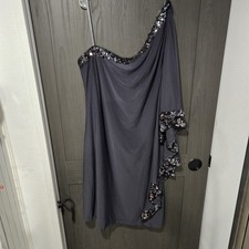BETSY ADAM BLACK DRESS W/SEQUINED TRIM