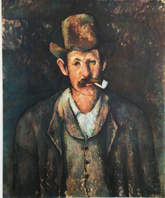 Mann mit Pfeife von Paul Cezanne - Druck 1957