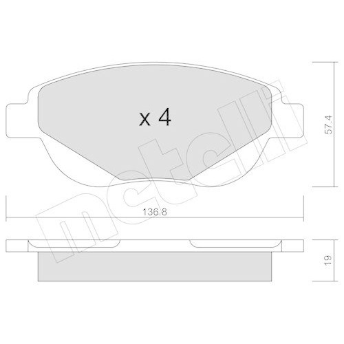 Plaquettes de frein à disque Metelli 22-0948-0 avant pour auto Citroën