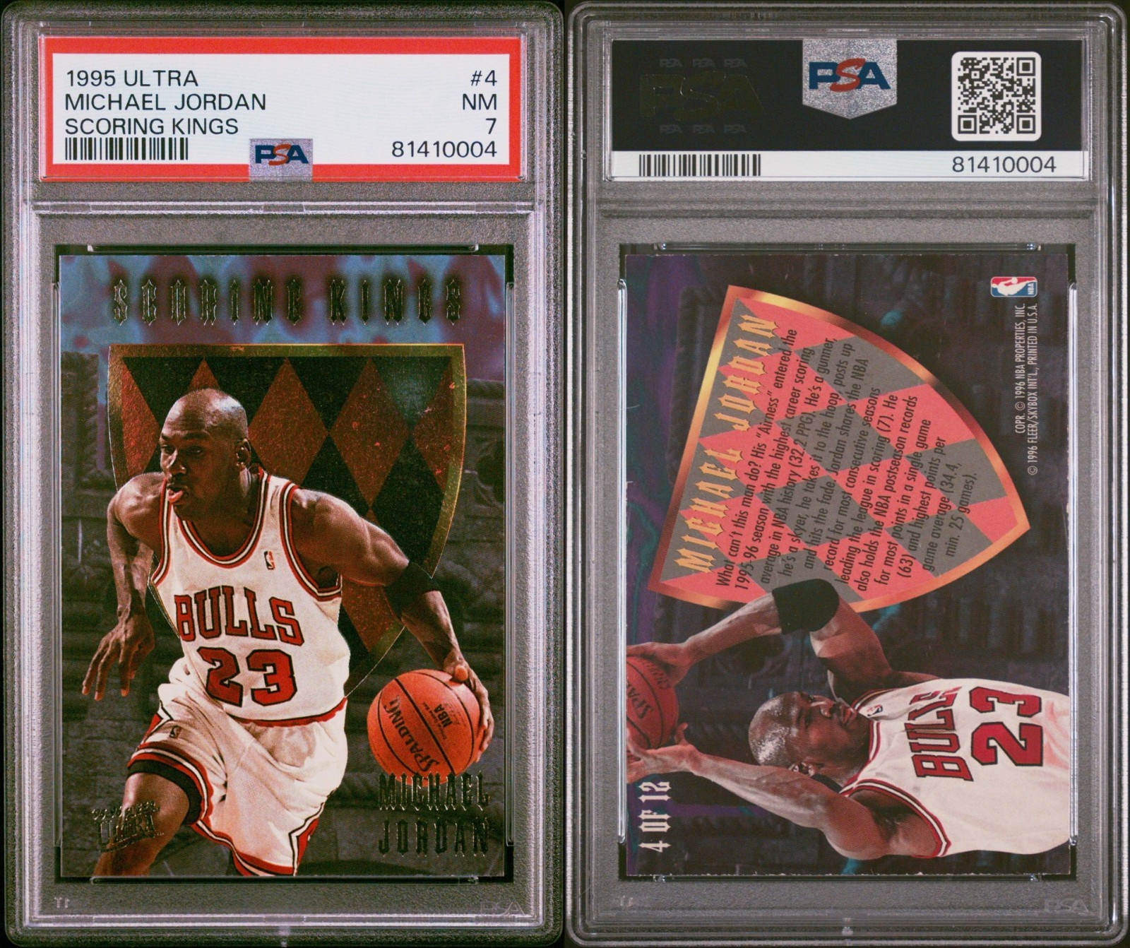Michael Jordan 1995 Ultra Scoring Kings Hot Packs #4 PSA 7