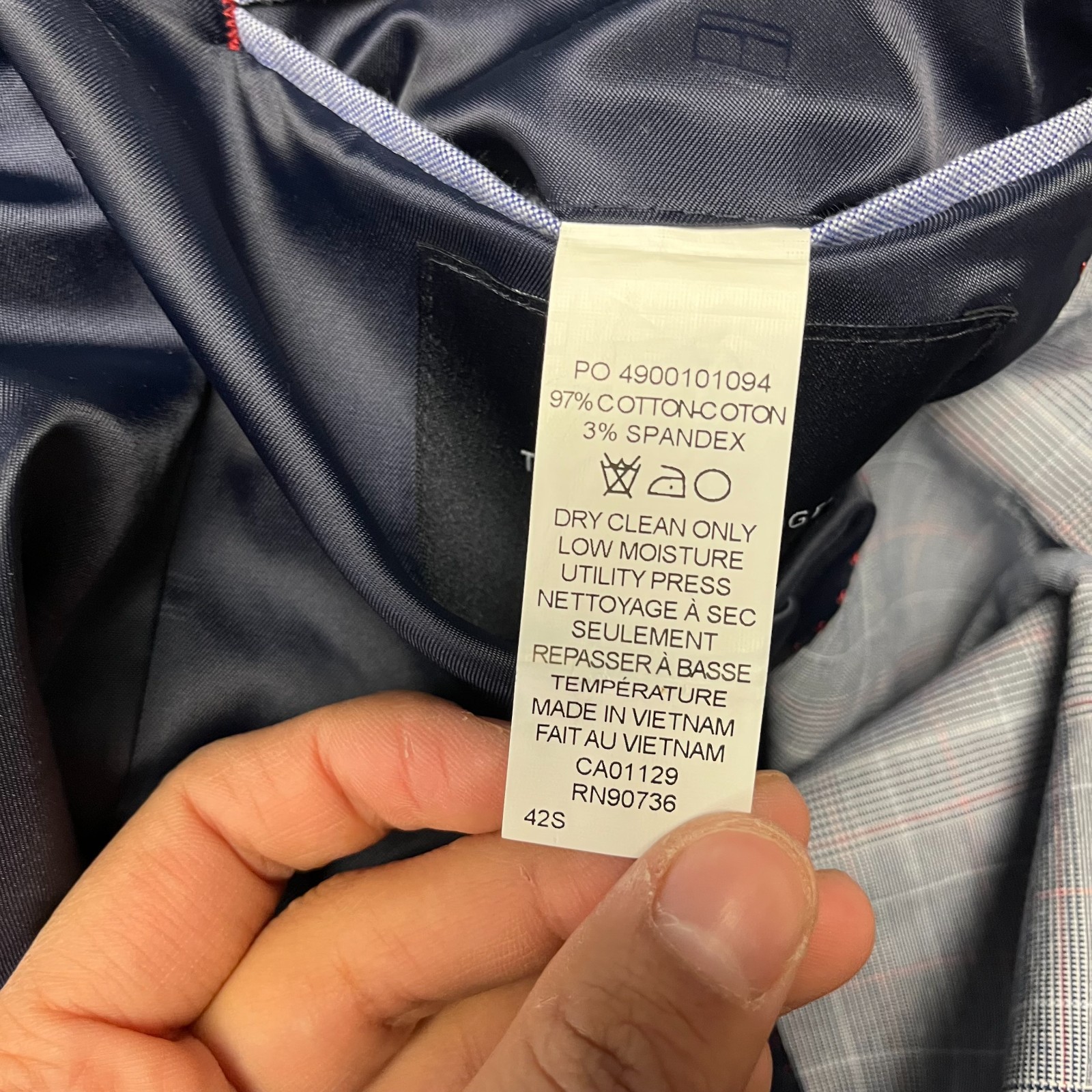 Tommy Hilfiger Men's Plaid Blazer Size 42S Gray Blue Red Stretch Sport Coat thumbnail 13