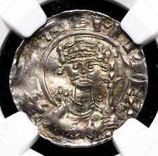 NORMAN KINGS, William I "The Conqueror" 1066-1087, Silver Penny S-1257, NGC AU55
