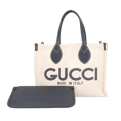 Gucci 772144 Mini Canvas Handbag Beige Japan Limited Used