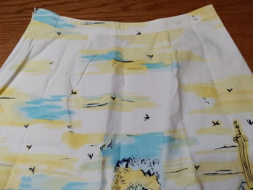Valerie Stevens Skirt A-Line Knee Length Side Zip Up City Scape Size 12 - Picture 3 of 4