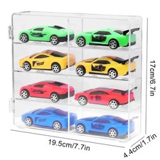 8-Grid Acrylic Car Display Box: 1:64 Model Storage, Dustproof  Stackable Cabine