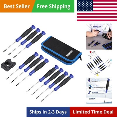 10-Piece Precision Screwdriver Set with Pouch, Magnetic Small Screwdrivers wi...