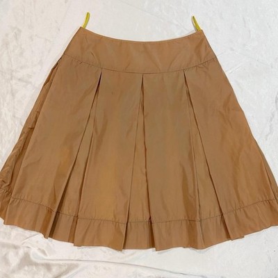 vintage prada nylon tan green pleated skirt 36 xs s 90s 2000 sport