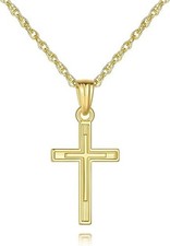 Cross Necklace Gold Cross Necklaces for Women 14K Gold Necklace for Women Double