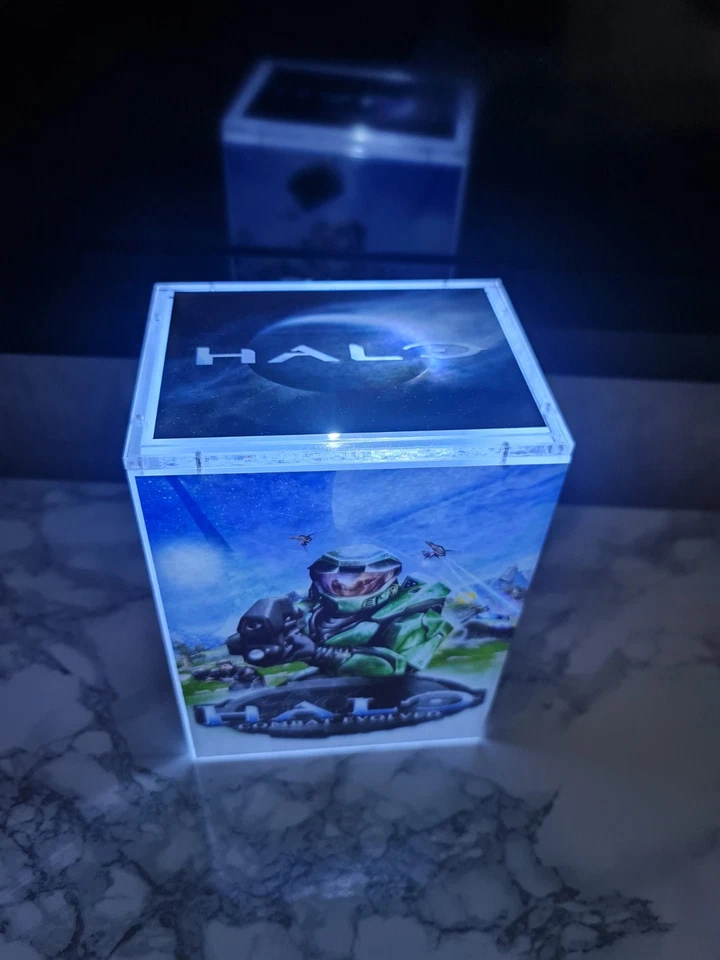 Halo LED Night Light Glow Box | Acrylic Case | White LEDs | xbox gaming.  - Image 3 of 4