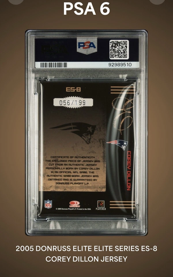 Camiseta Donruss Elite 2005 Corey Dillon Elite Series 56/199 Foto 2 de 2