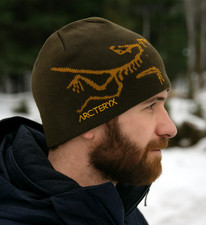 Arc'teryx Bird Head Toque Beanie   Brown Merino Wool Winter Knit Hat Cap   NWT