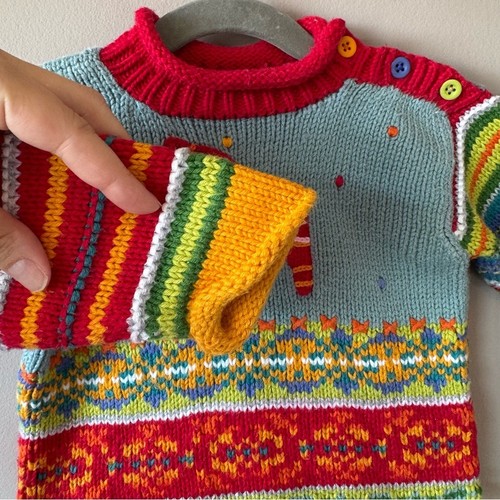 Hanna Andersson Baby Girls Knit Red Pinata Horse Sweater Size 6-12 Months - Picture 7 of 13