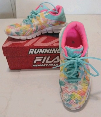 Fila Coolmax Memory Foam Lace-up Comfort Athletic Shoes Tye Dye Womens 8
