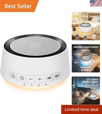 Sound Machine Night Light White Noise Machine with 30 Soothing Sounds 12 Colo...