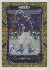2022 Panini Prizm Rookies No Huddle Gold 8/10 Lewis Cine #380 Auto 1fl4