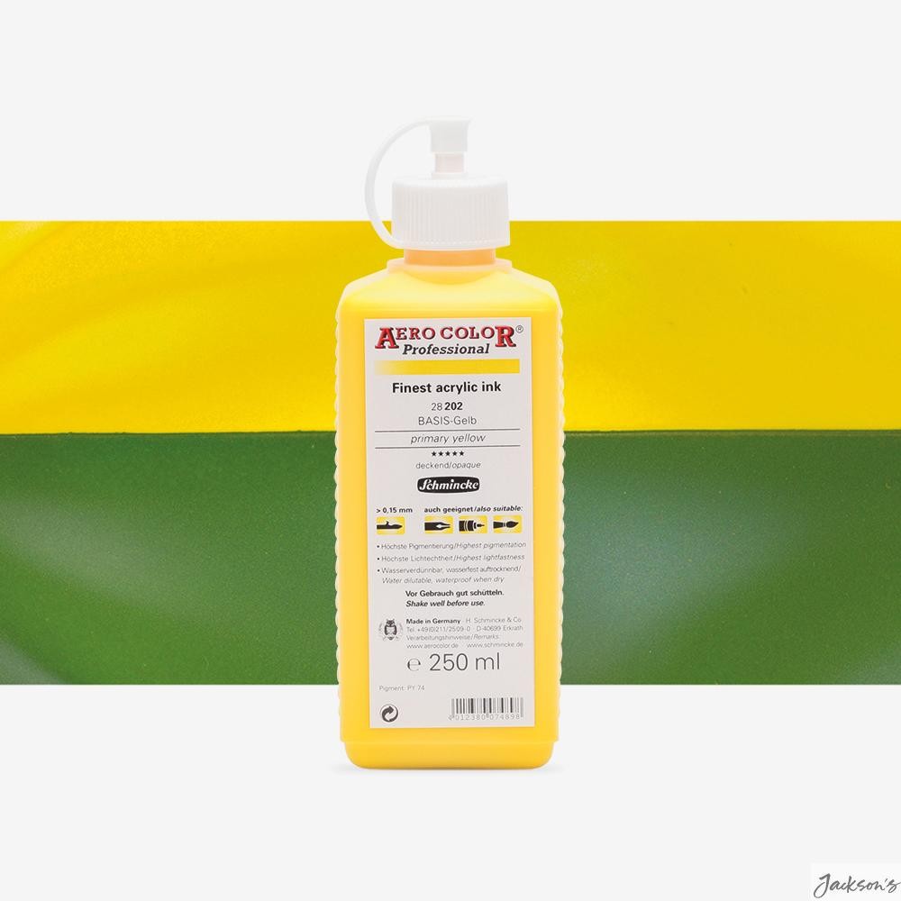 Schmincke Aero Color Acrylic Ink 250ml Primary Yellow Airbrush Paint