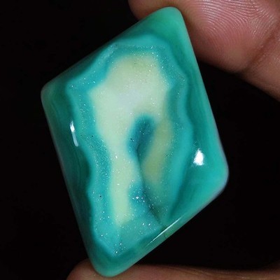88.05 Carat. SLICE DRUZY AGATE CABOCHON LOOSE Treated GEMSTONE 28X45X10 MM