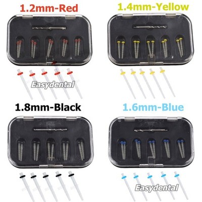 10 Pcs Dental Fiber Post Oral Glass Screw Thread Quartz Drills 1.2/1.4/1.6/1.8mm