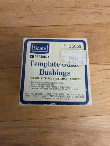 Vintage Craftsman Sears Template Guide Bushings Set 3 Pcs Router Accessory 25069