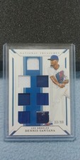 2019 NATIONAL TREASURES DENNIS SANTANA 7 PIECE JERSEY PATCH #'D 33/99 LA DODGERS