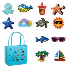 12pcs Charms for Bogg Bag,Accessories for Bogg Bag,PVC Beach Charms for Simpl...