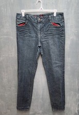 Sasson Skinny Leg Shuffle Jeans 16 Blue Mid Rise 80s