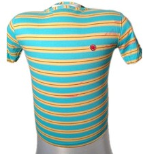 Vintage POP 84 Shirt S XS Türkis Gelb Gestre...