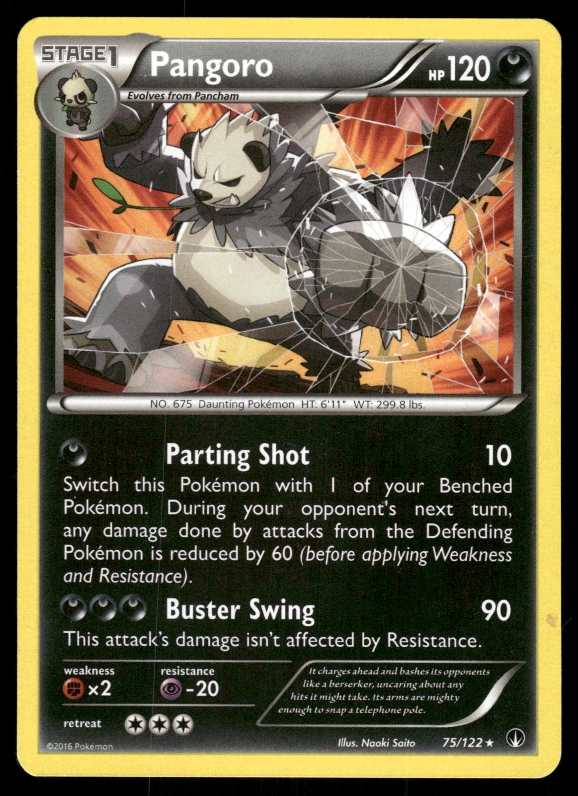 Pangoro 75/122 Rare BREAKpoint Pokemon Moderately Played