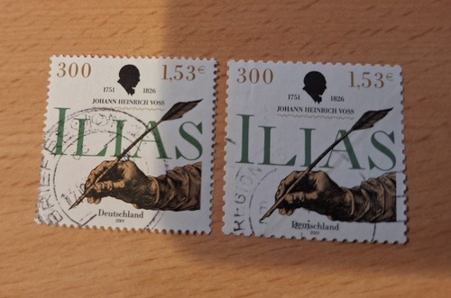 Bund 2001/2 Ilias in beiden Ausführungen gestempelt (B151)