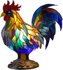 3D Animal Table Lamp, Retro Stained Animal Night Light Lamp, Cute Resin Animal L