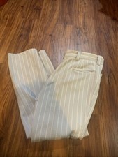 Easy Care Knit Trousers 1970s 34x30 Blue White