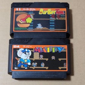Namco Series Lot of 8 Famicom FC Cartridge Burger Time Devious Lupin III Mappy