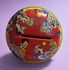 Vintage Tin Litho Party Noisemaker Rattle Cartoon Characters Green Handle