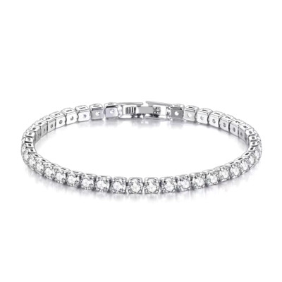 S925 Sterling Silver Bracelet Zirconia Tennis Ball Women Fashion Simple Engageme
