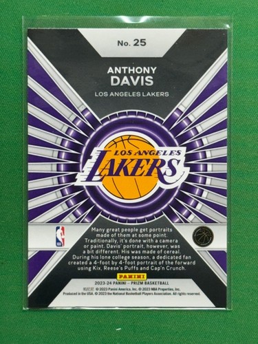 2023-24 Panini Prizm Basketball Dominance #25 Anthony Davis - Picture 2 of 2