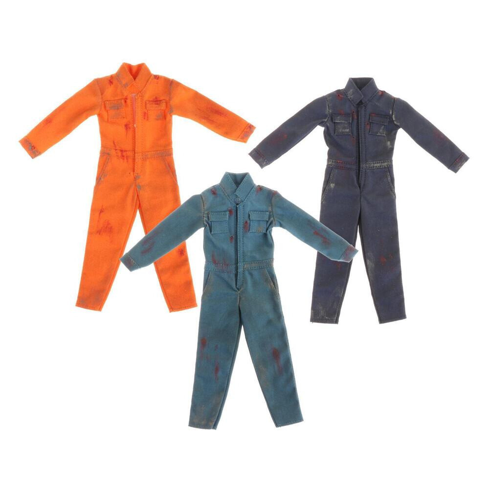 Jumpsuit 1/12 Scale Jacket Coat Pants Clothes for 6 inch Action 